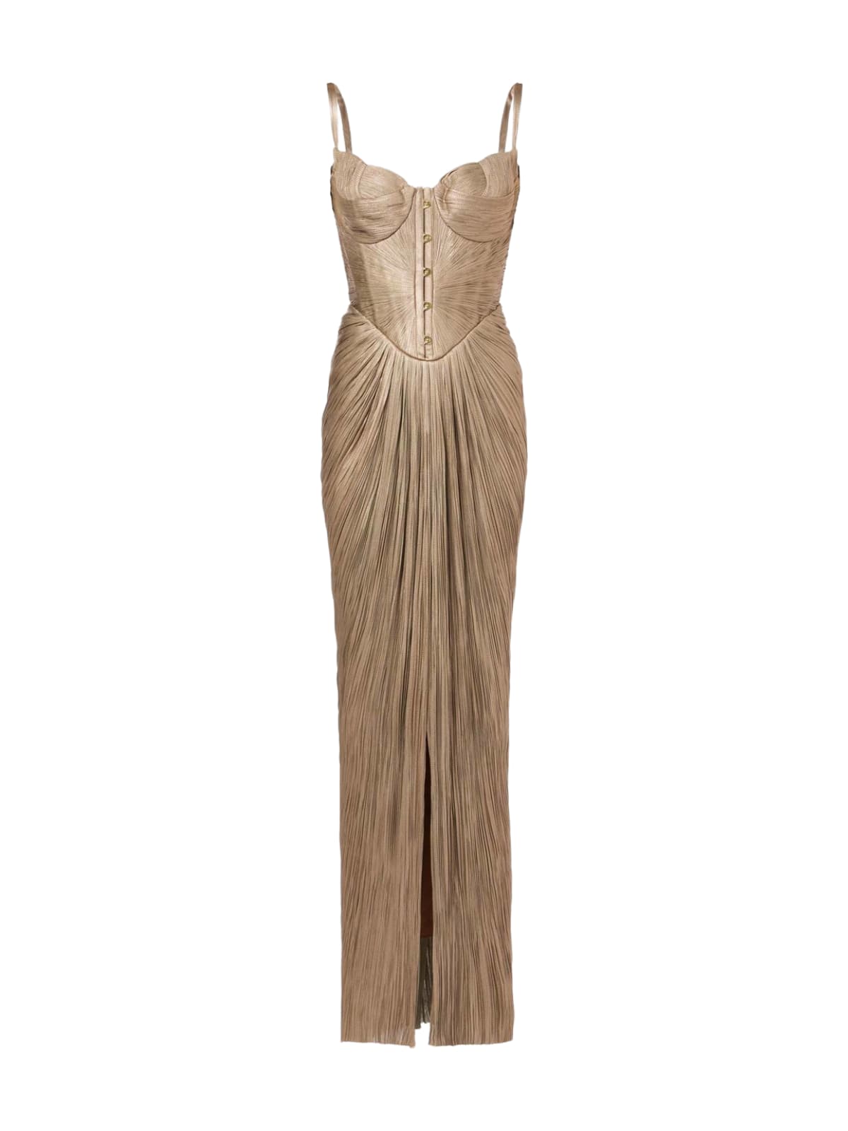Metallic Corset Maxi Dress for Women – Evening Gown