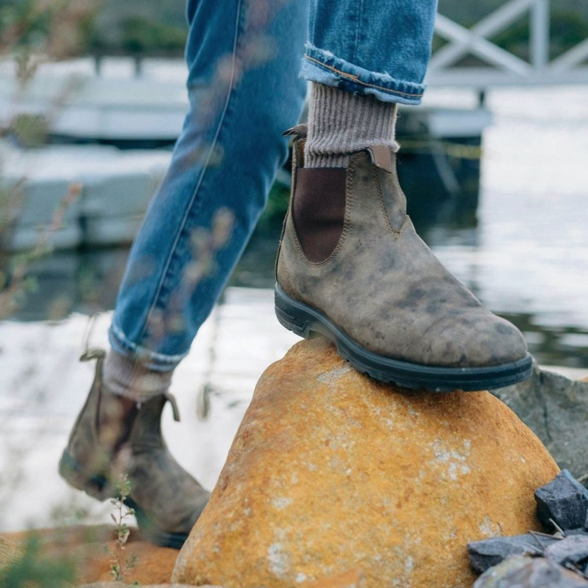 Men's Leather Chelsea Boots Slip-On Rugged Sole | Jesse London