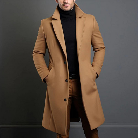 Men's Wool Coat Slim Fit | Long Tailored Winter Coat