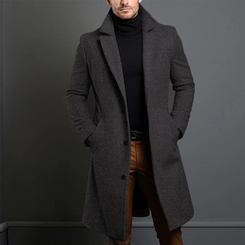 Men's Wool Coat Slim Fit | Long Tailored Winter Coat