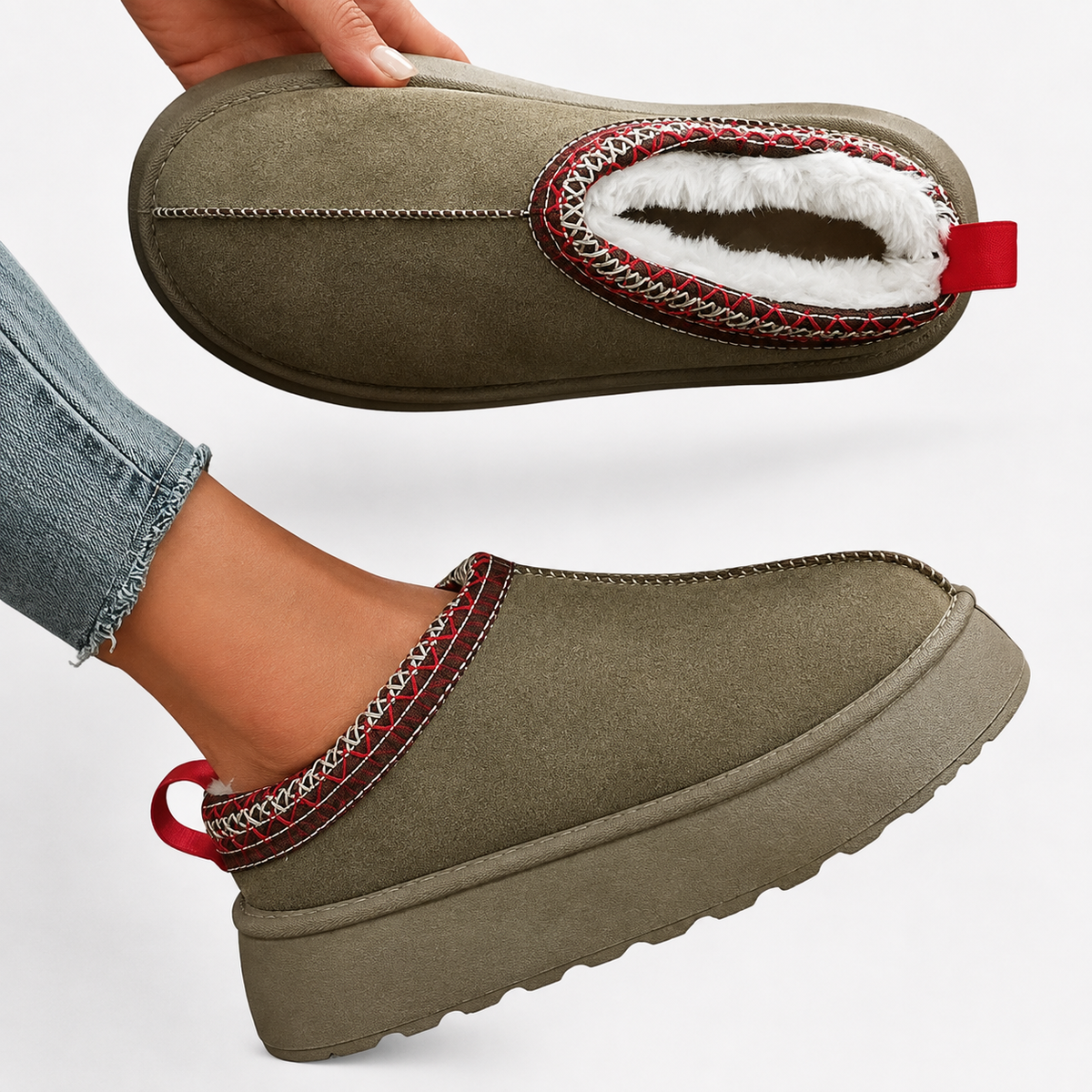 Women's Fur Lined Winter Slippers – Cozy Slip On House Shoes