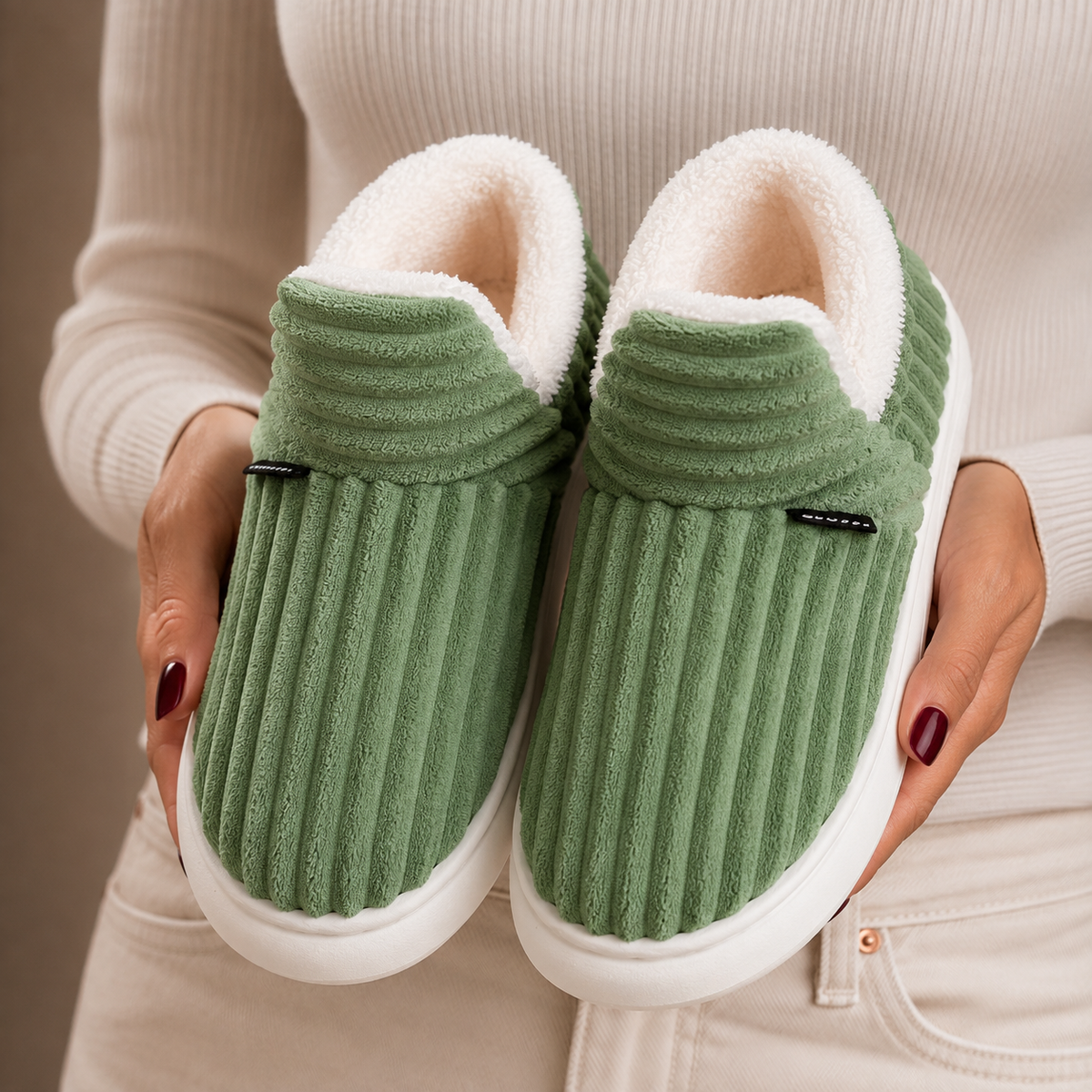 Fleece Lined Women's Winter Slippers – Warm Slip-On House Shoes