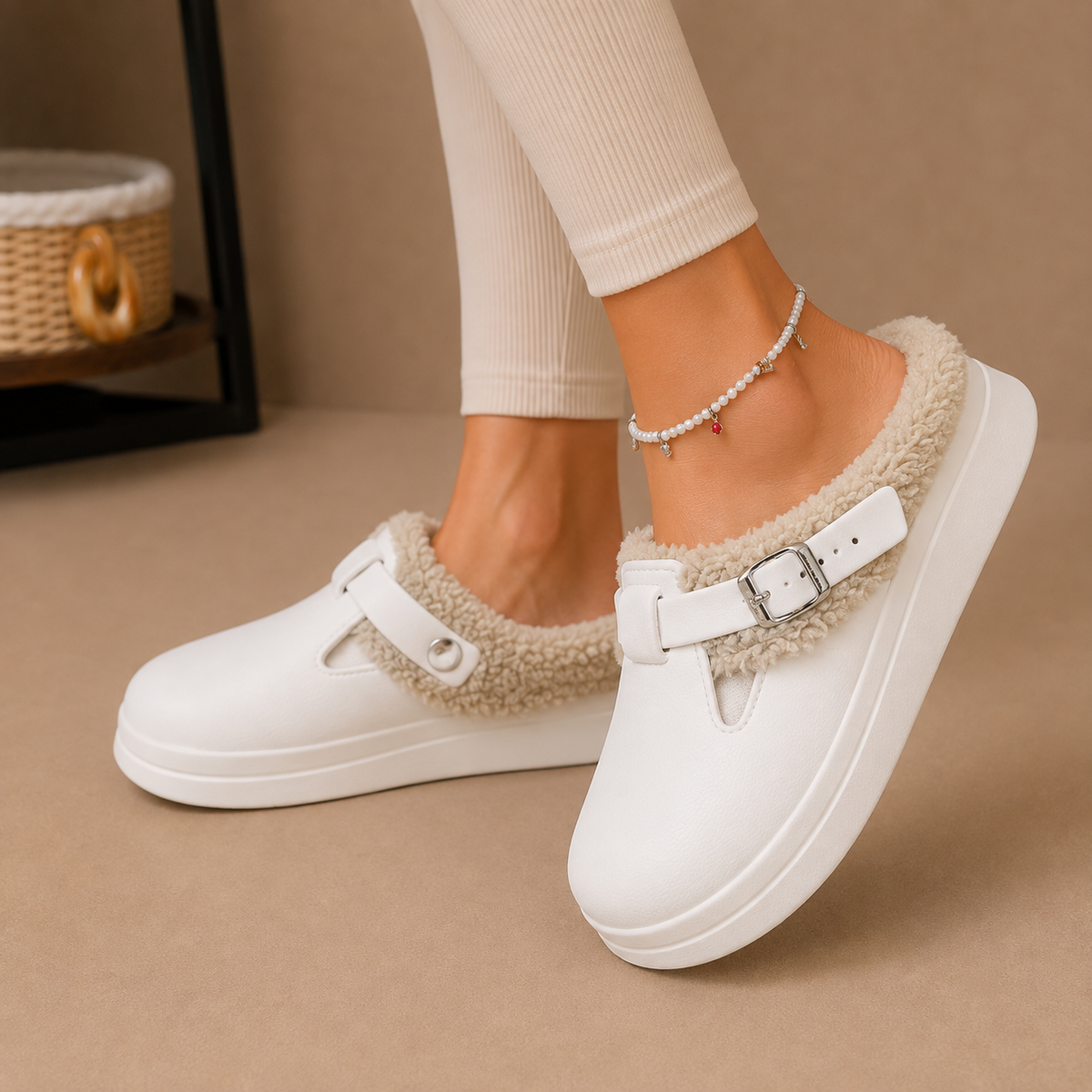Women's Fleece Lined Slippers – Cushioned Slip-On Comfort