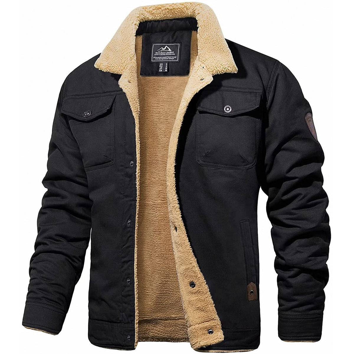 Sherpa-Lined Men's Winter Jacket – Oliver Warm Coat