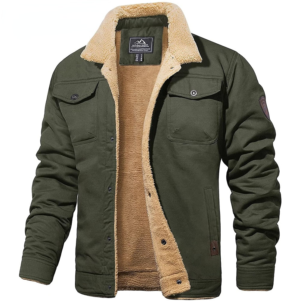Sherpa-Lined Men's Winter Jacket – Oliver Warm Coat