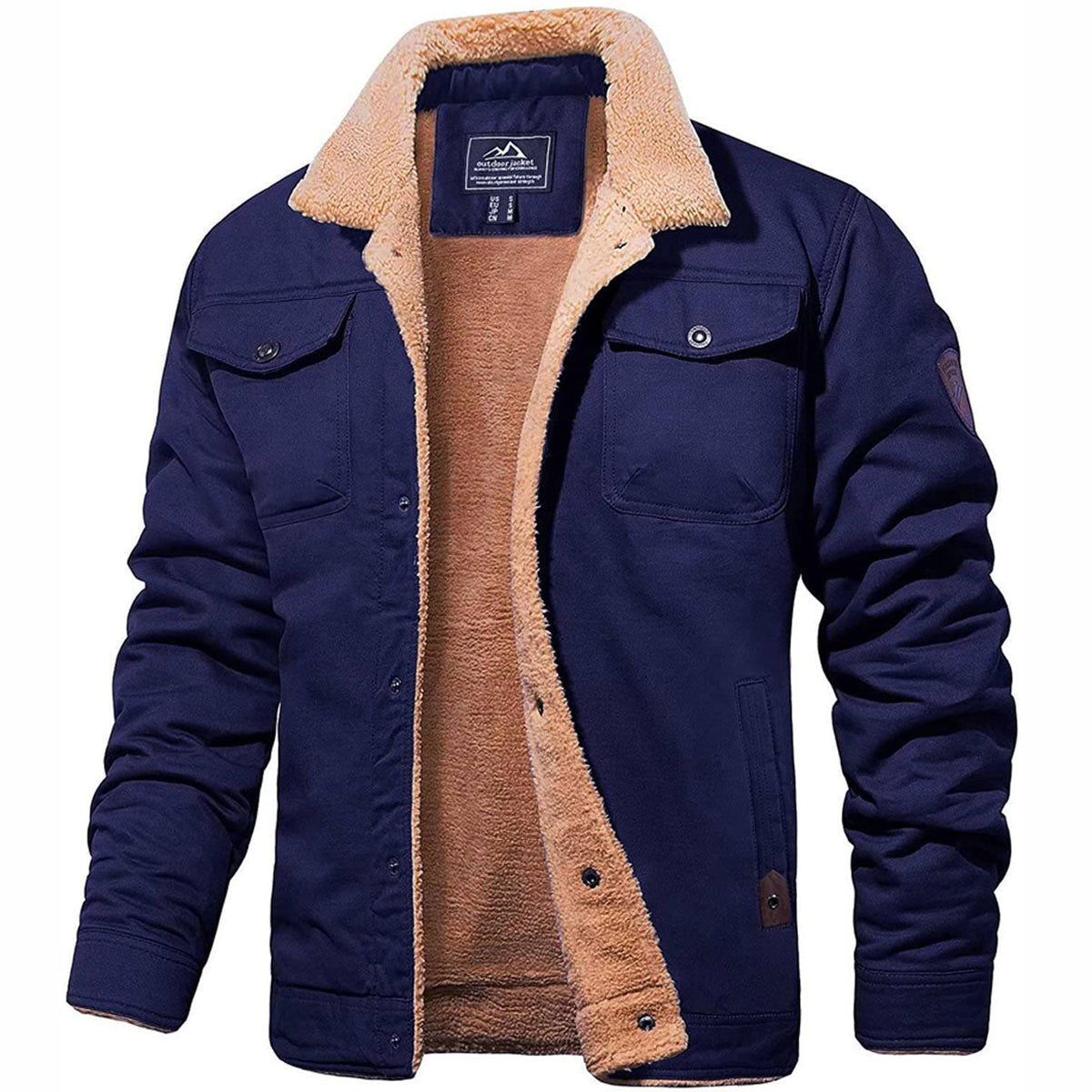 Sherpa-Lined Men's Winter Jacket – Oliver Warm Coat