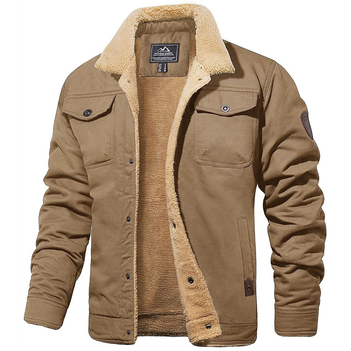 Sherpa-Lined Men's Winter Jacket – Oliver Warm Coat