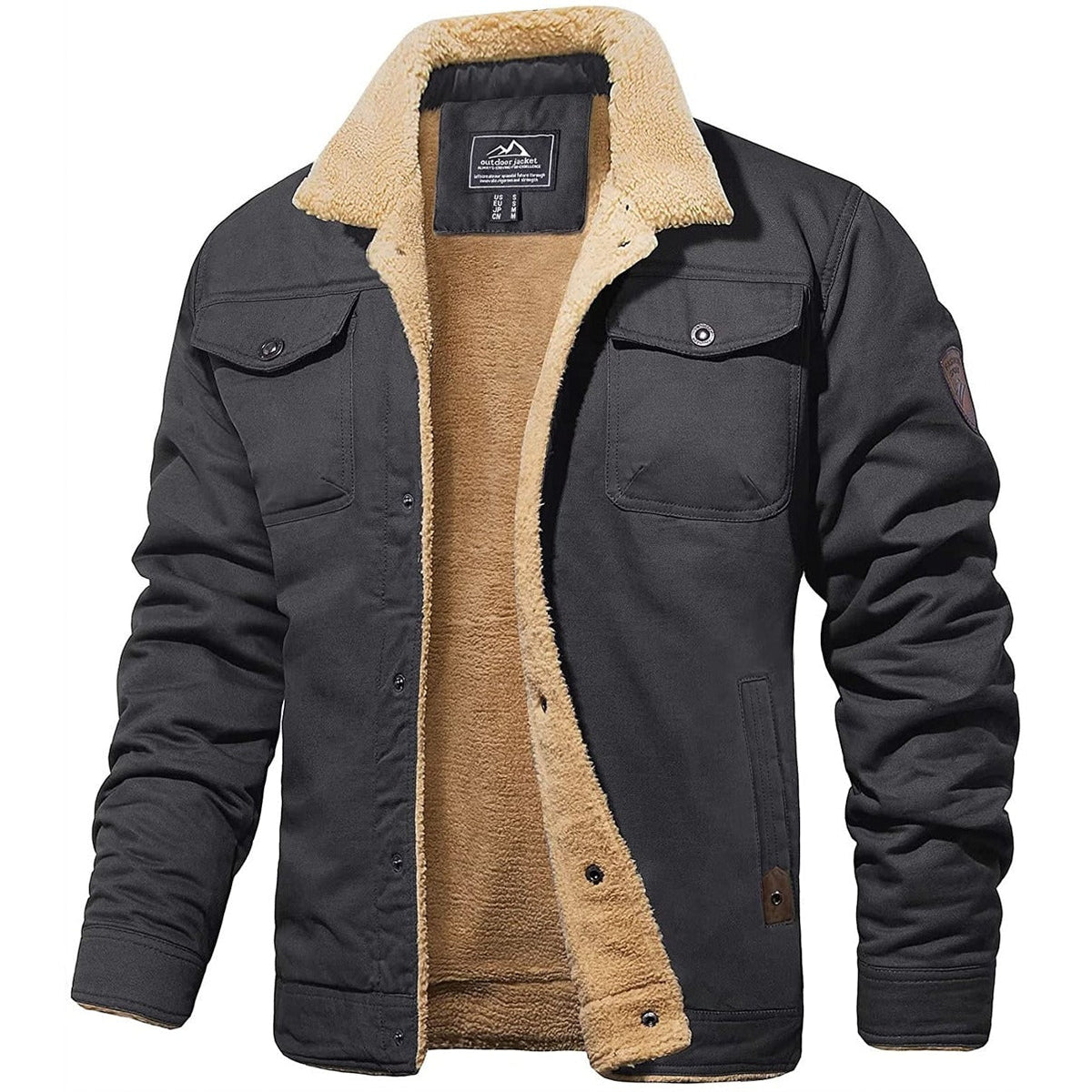 Sherpa-Lined Men's Winter Jacket – Oliver Warm Coat