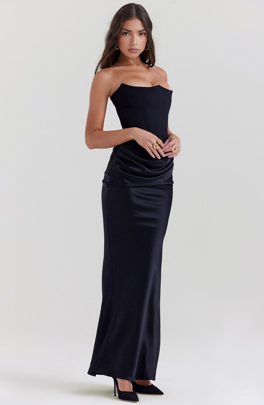 Strapless Corset Maxi Dress | Vivienne by Merveille