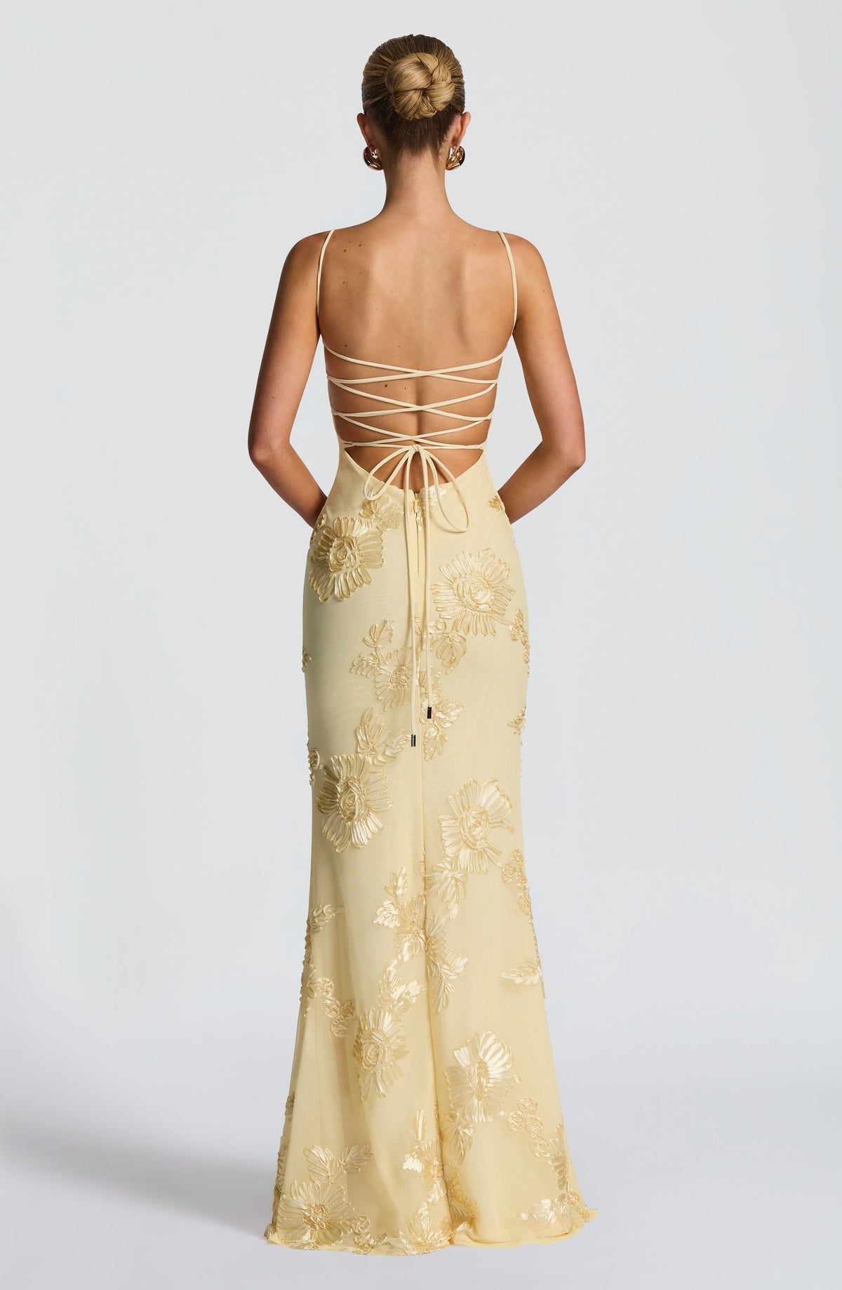 Floral Corset Gown – Women's Evening Dress with Appliqué