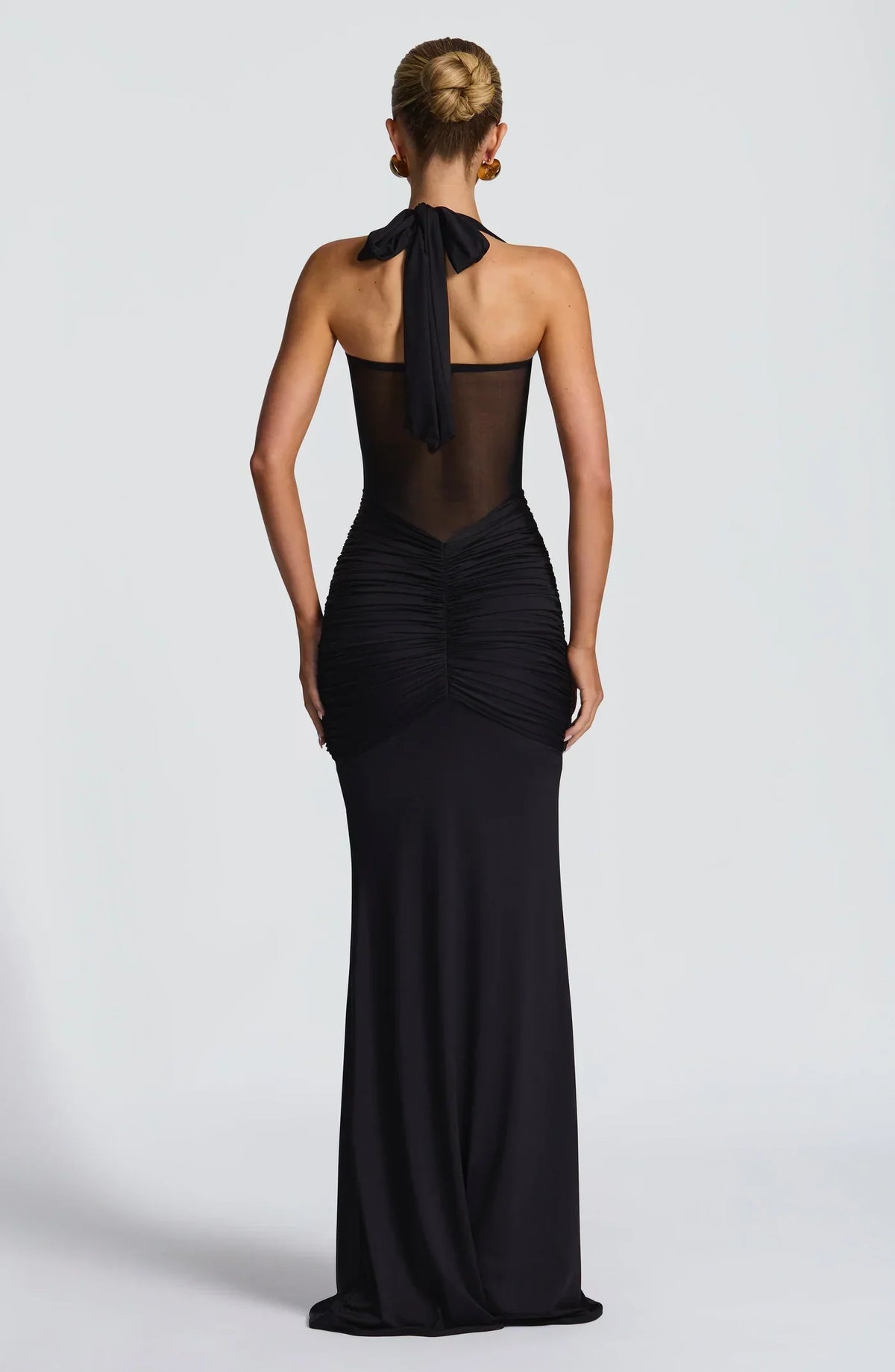 Satin Halterneck Maxi Gown in Pastel – Aurora Evening Dress