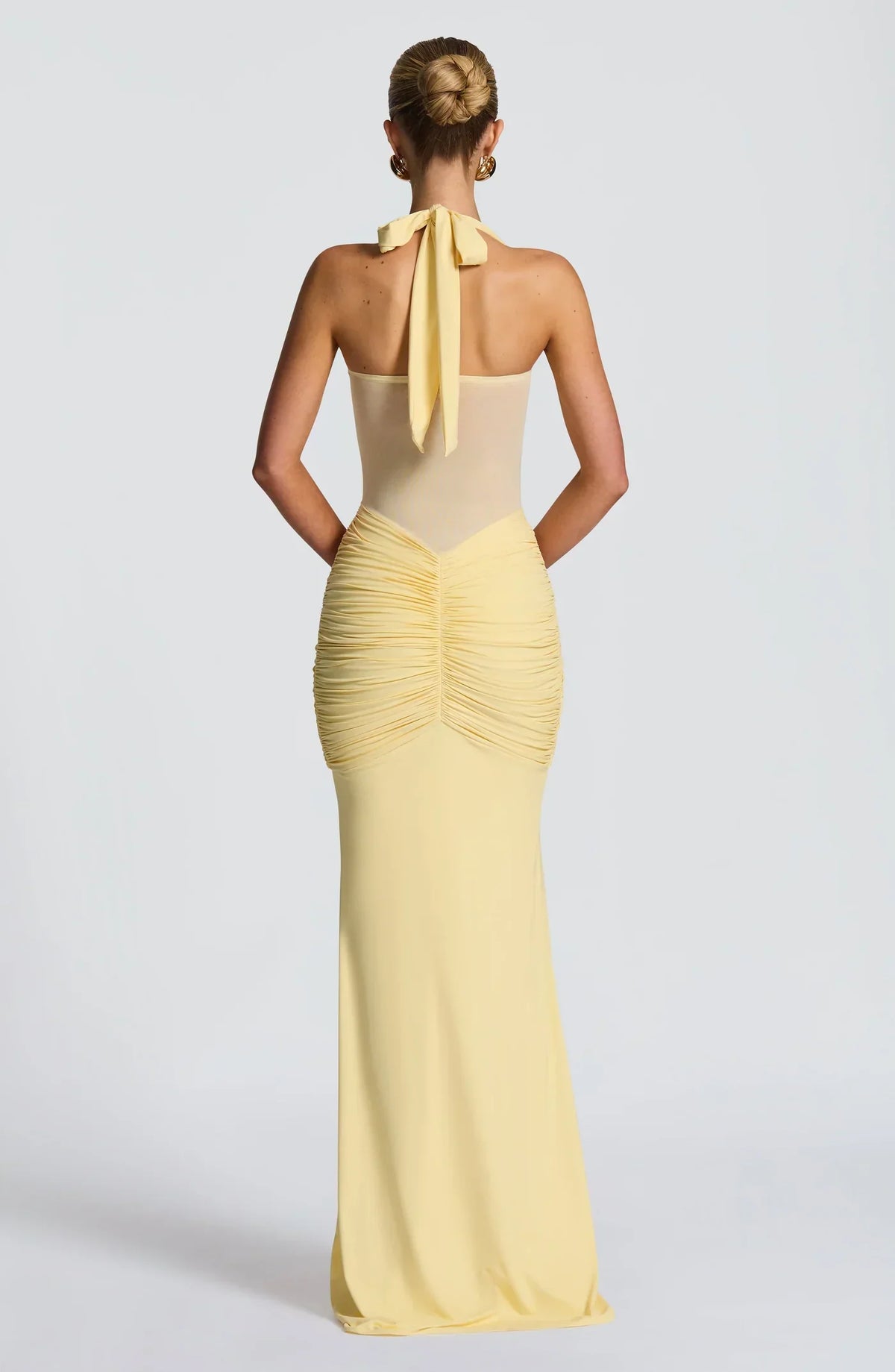 Satin Halterneck Maxi Gown in Pastel – Aurora Evening Dress