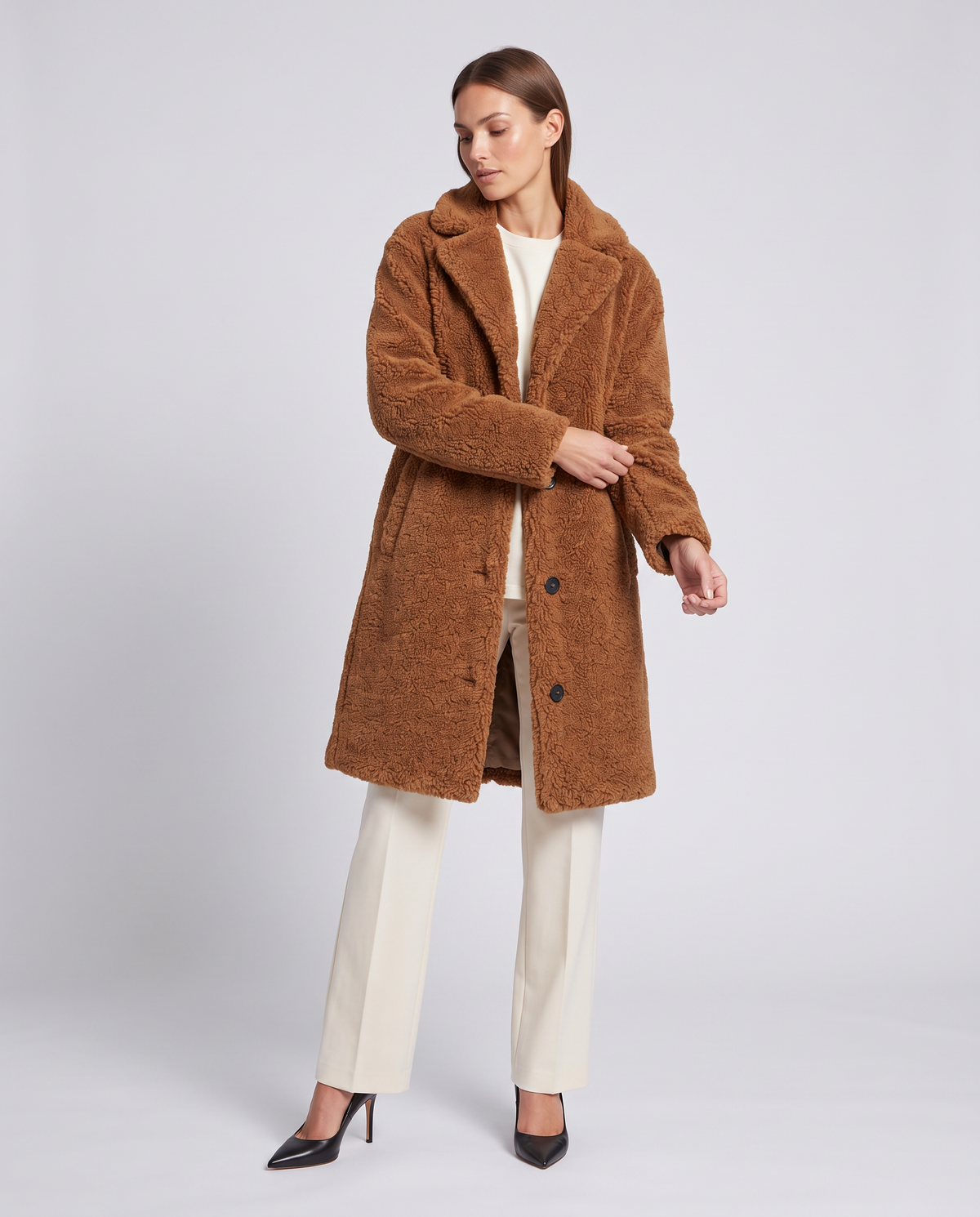 Women's Teddy Coat Brown – Soft Sherpa Winter Outerwear