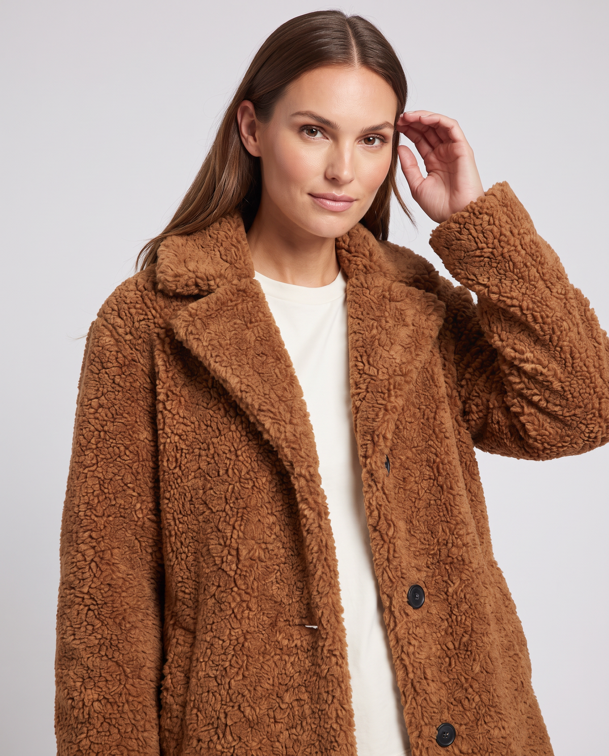 Women's Teddy Coat Brown – Soft Sherpa Winter Outerwear