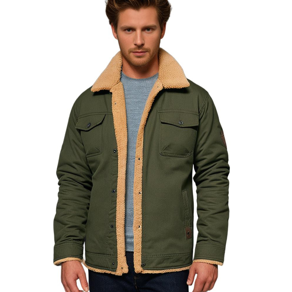 Sherpa-Lined Men's Winter Jacket – Oliver Warm Coat