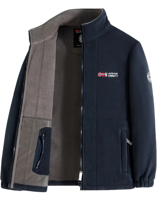 Fleece Zip Jacket Men | Jayden Classic Outdoor Jacket