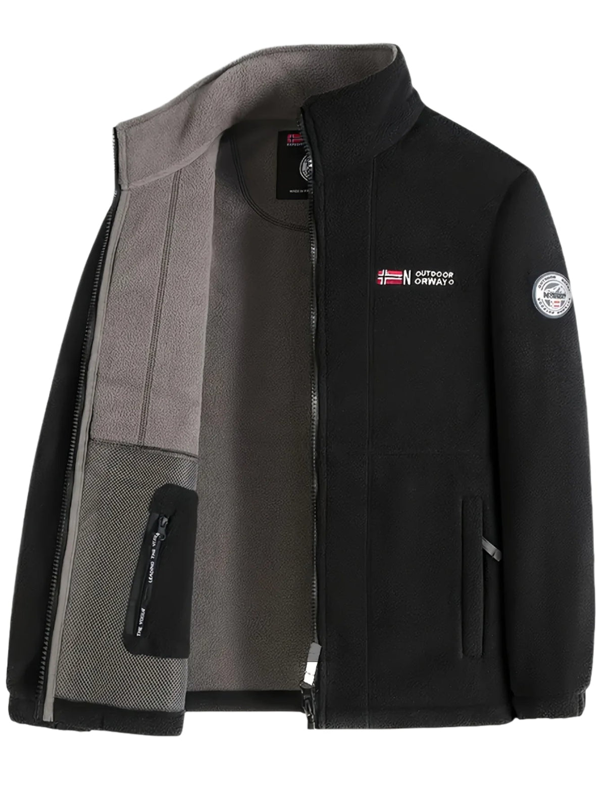 Fleece Zip Jacket Men | Jayden Classic Outdoor Jacket