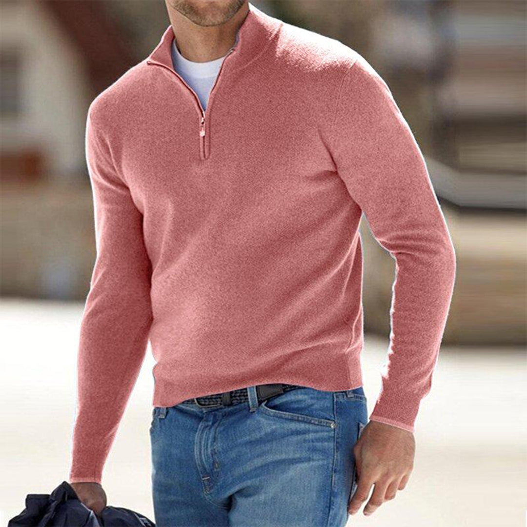 Men's Casual Zip Neck Sweater | Comfortable Everyday Style