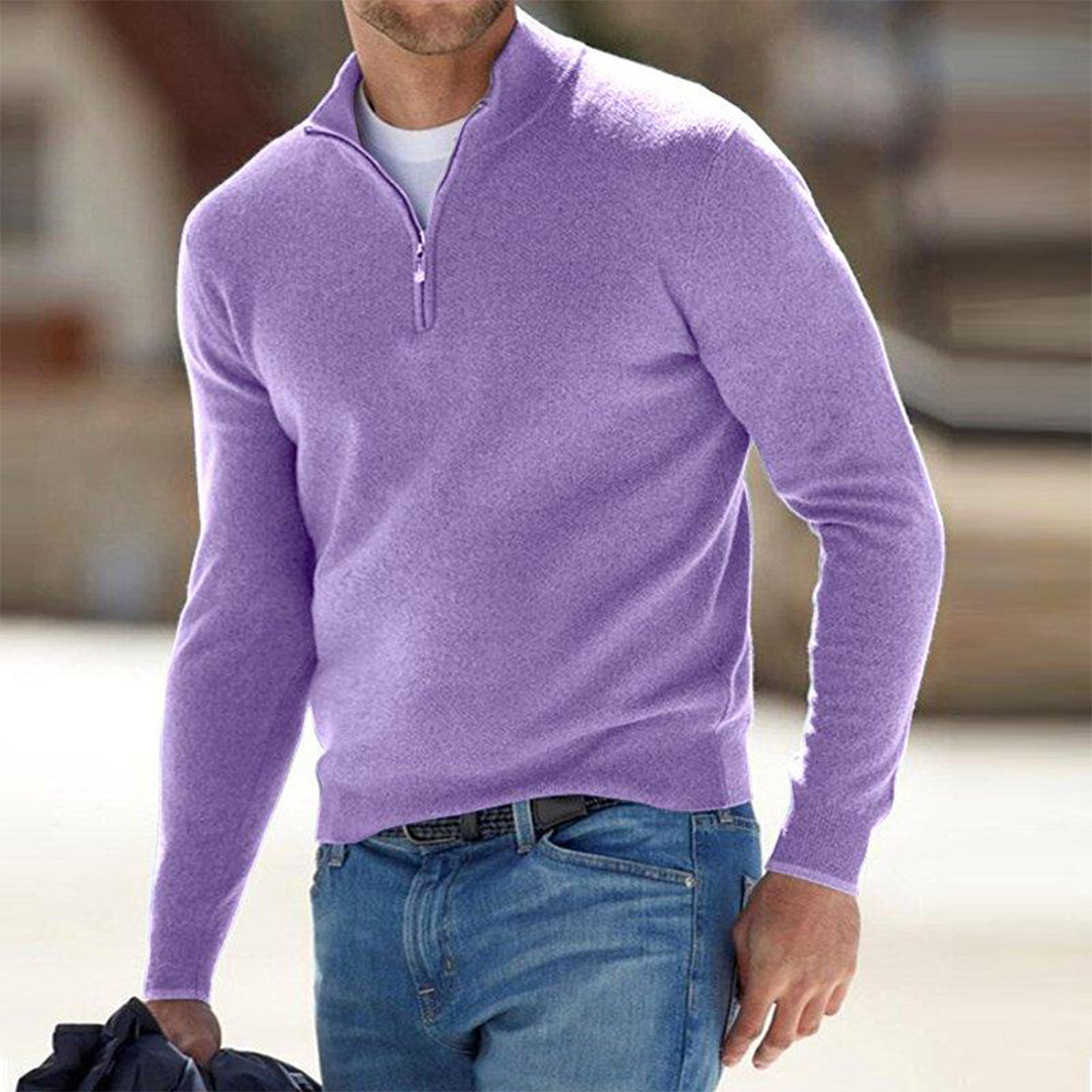 Men's Casual Zip Neck Sweater | Comfortable Everyday Style