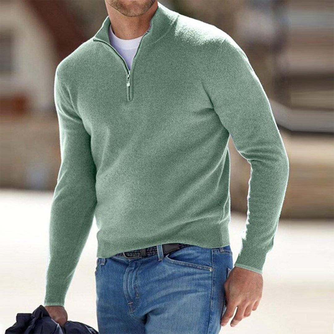 Men's Casual Zip Neck Sweater | Comfortable Everyday Style
