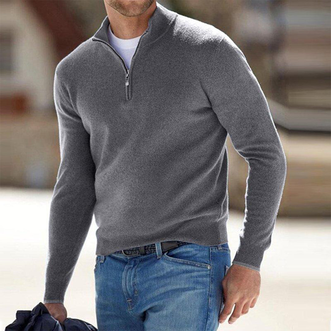 Men's Casual Zip Neck Sweater | Comfortable Everyday Style