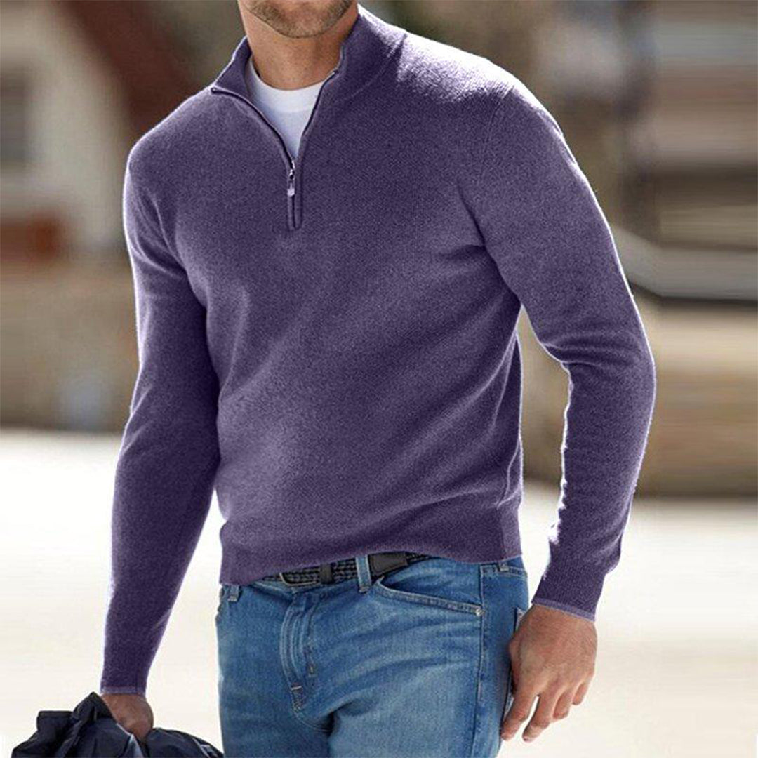 Men's Casual Zip Neck Sweater | Comfortable Everyday Style