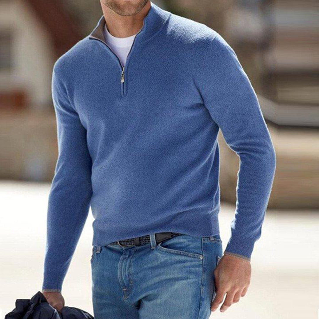 Men's Casual Zip Neck Sweater | Comfortable Everyday Style