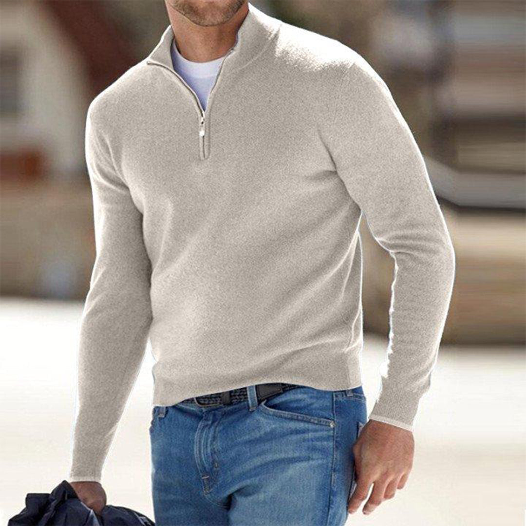 Men's Casual Zip Neck Sweater | Comfortable Everyday Style