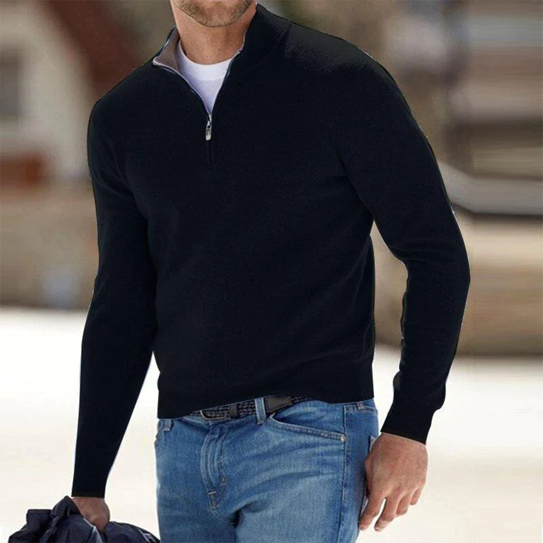 Men's Casual Zip Neck Sweater | Comfortable Everyday Style