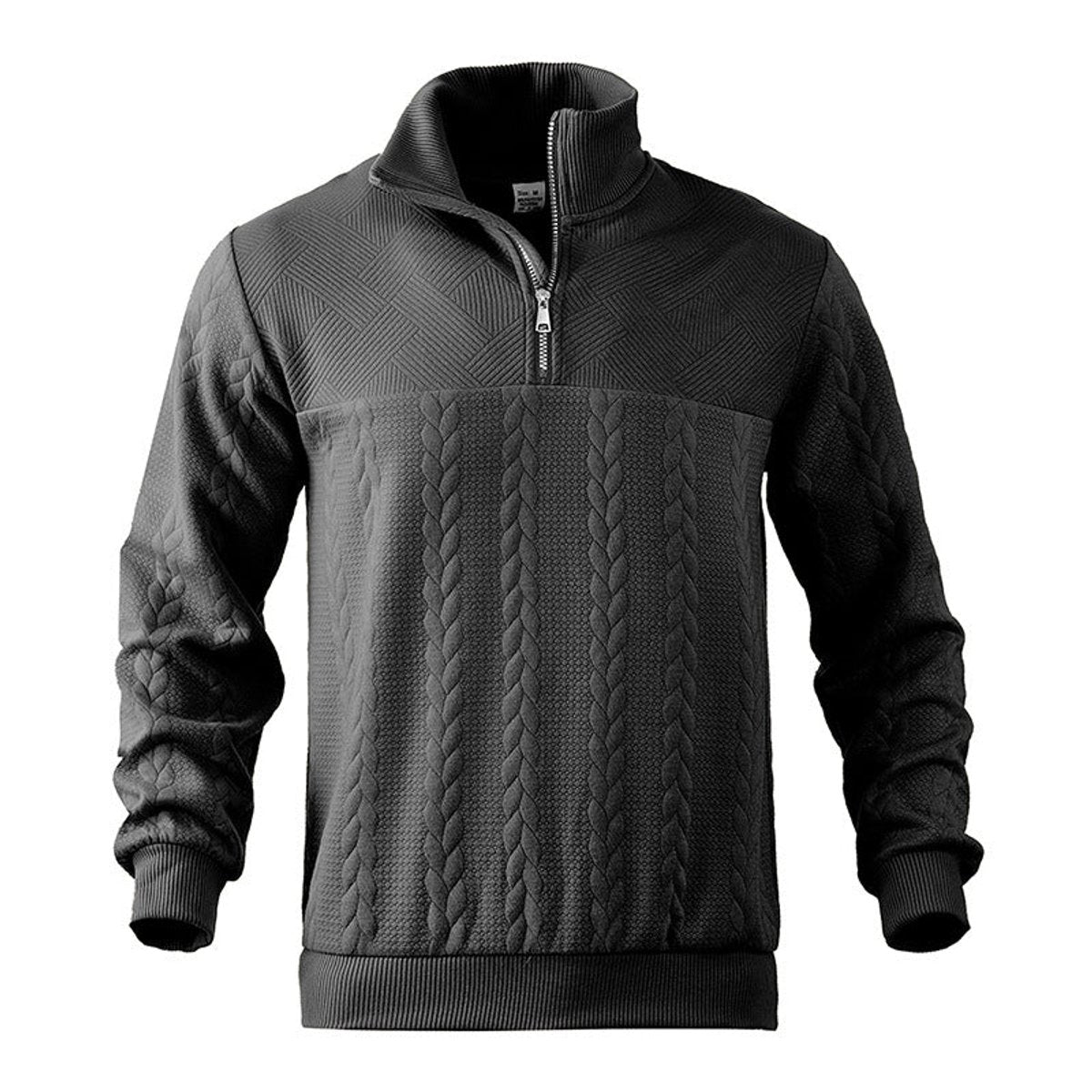 Men's Cable Knit Quarter-Zip Sweater | Premium Pullover Jumper