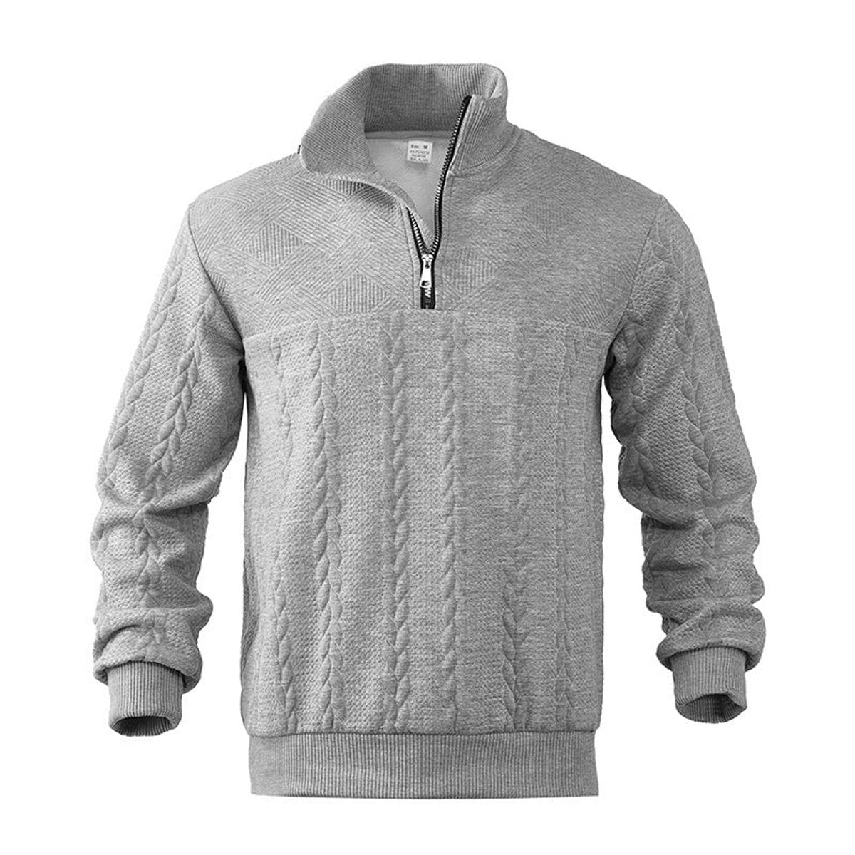 Men's Cable Knit Quarter-Zip Sweater | Premium Pullover Jumper