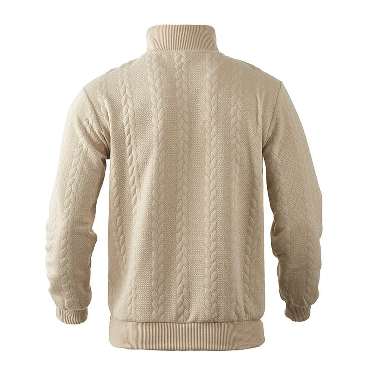 Men's Cable Knit Quarter-Zip Sweater | Premium Pullover Jumper