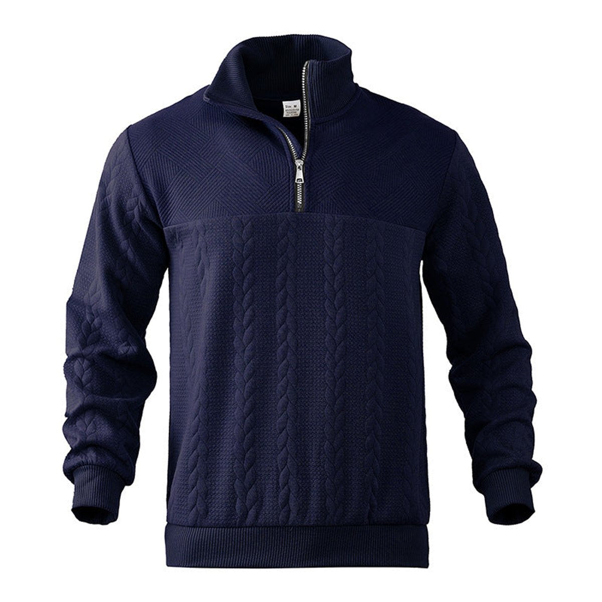 Men's Cable Knit Quarter-Zip Sweater | Premium Pullover Jumper