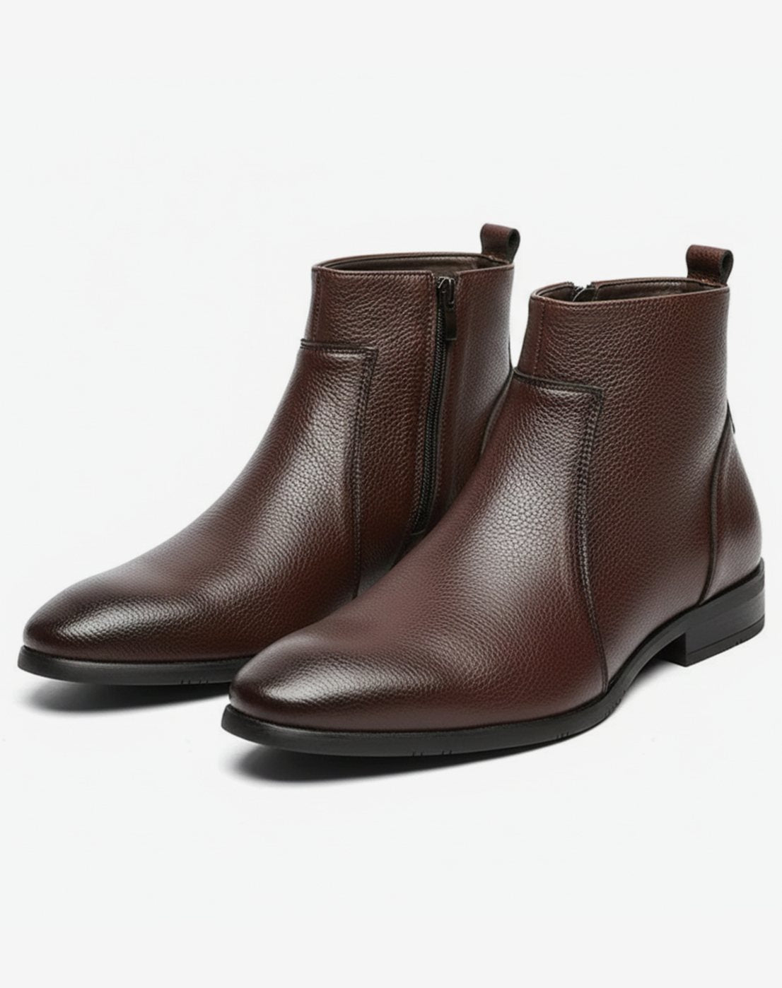 Men's Pointed-Toe Side-Zip Leather Boots | William