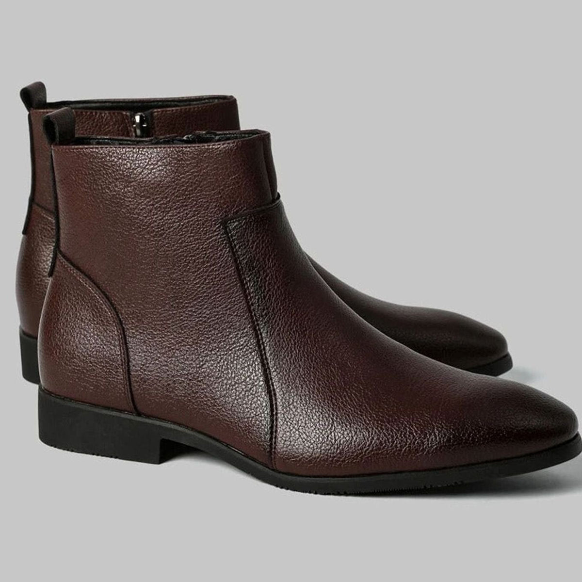 Men's Pointed-Toe Side-Zip Leather Boots | William