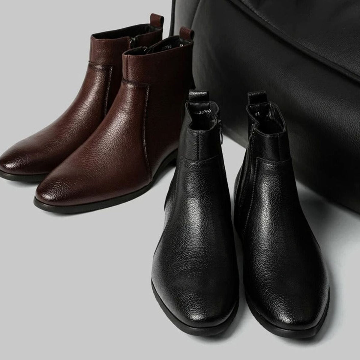 Men's Pointed-Toe Side-Zip Leather Boots | William