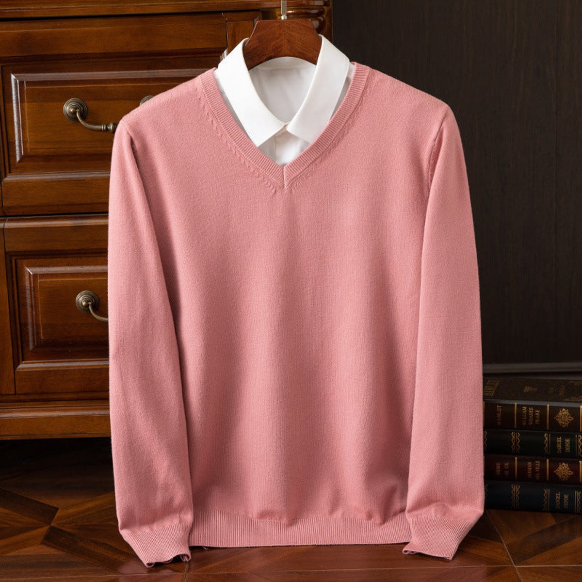 Cashmere Blend Mens V-Neck Knit Jumper | William